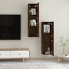 vidaXL Mobili Porta TV a Parete 2 pz Rovere Marrone 30,5x30x110 cm