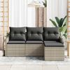 vidaXL Set Divano da Giardino 4 pcs Grigio chiaro polyrattan