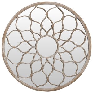 vidaXL Specchio da Giardino Sabbia 40x3 cm in Ferro Rotondo da Esterno