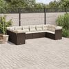 vidaXL Set Divani da Giardino 10pz con Cuscini in Polyrattan Marrone