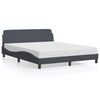 vidaXL Giroletto Dover Grigio Scuro 160x200 cm Velluto