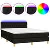 vidaXL Letto a Molle con Materasso e LED Nero 140x190 cm in Tessuto