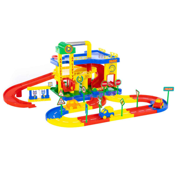 Polesie Wader Set Garage con 3 Piani 8 pz 100x90x38 cm in PP