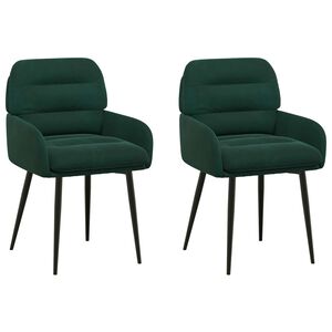 vidaXL Sedie da pranzo 2 pcs Velluto (V) Verde Scuro 59 x 59,5 x 90 cm