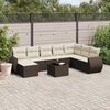 vidaXL Set Divani da Giardino 9pz con Cuscini Marrone in Polyrattan