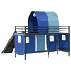 vidaXL Struttura del letto loft per bambini Nero e Blu 74,5 x 190 cm