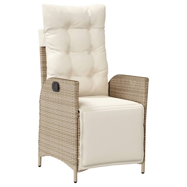 vidaXL Set da Bistr&ograve; 3 pz con Cuscini Beige in Polyrattan