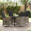 vidaXL Set da Pranzo per Giardino con cuscino 5 pcs Grigio polyrattan