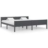 vidaXL Giroletto senza Materasso Legno Massello Pino Grigio 200x200 cm