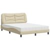 vidaXL Letto con Materasso Hvar Crema 120x200 cm in Tessuto