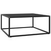 vidaXL Tavolino da Salotto Nero con Vetro Nero 80x80x35 cm