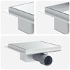 vidaXL Drenaggio doccia 2 in 1 Argento 20 x 20 cm Acciaio Inox 304