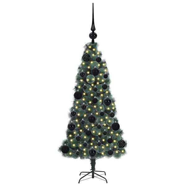 vidaXL Albero di Natale artificiale preilluminato con set di palline