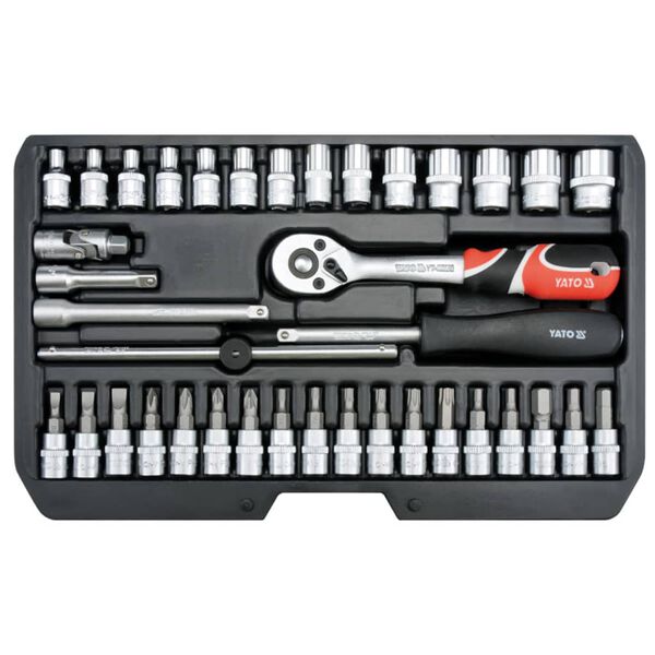 YATO Set cricchetto chiavi a tubo in metallo Nero 38 pezzi YT-14471
