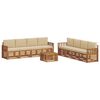 vidaXL Set di divani da esterno 9 pz Naturale e Beige