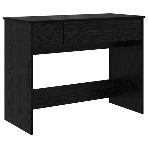 vidaXL Tavolo per Cosmetici con cassetto Rovere Nero 100 x 45 x 76 cm