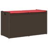 vidaXL Cassapanca da Esterno con Cuscino Marrone 100 cm in Polyrattan