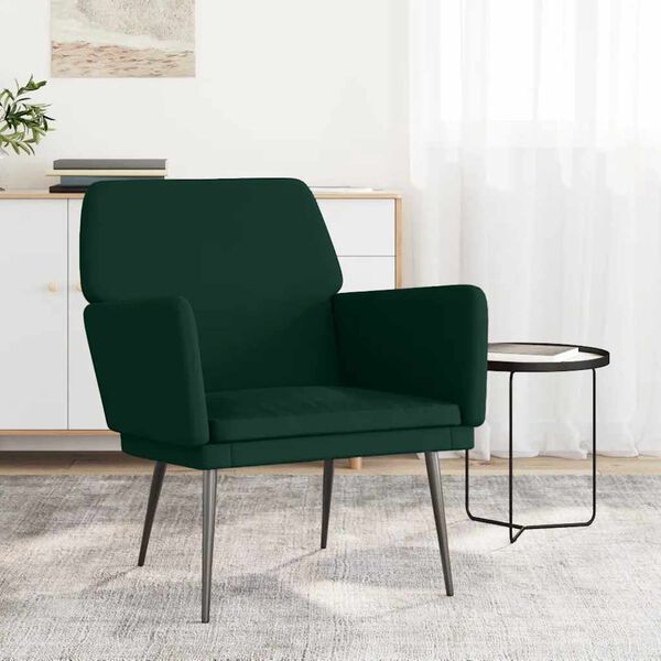 vidaXL Poltrona Verde Scuro 62x79x79 cm Velluto