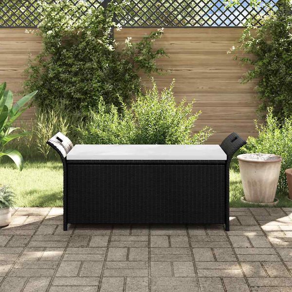 vidaXL Cassapanca con Cuscino 138 cm in Polyrattan Marrone