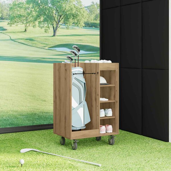 vidaXL Armadio per Golf con ruota Rovere artigianale 65 x 45 x 98 cm