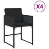 vidaXL Sedie da Giardino con Cuscini 4 pz Nere in Polyrattan