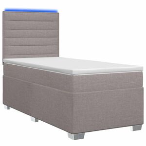 vidaXL Letto box spring con materasso Tortora 80 x 200 cm Tessuto