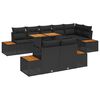 vidaXL Set Divano da Giardino 9 pz Nero e Marrone