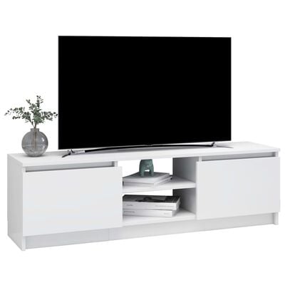 vidaXL Mobile Porta TV Bianco Lucido 120x30x35,5 cm Legno Multistrato