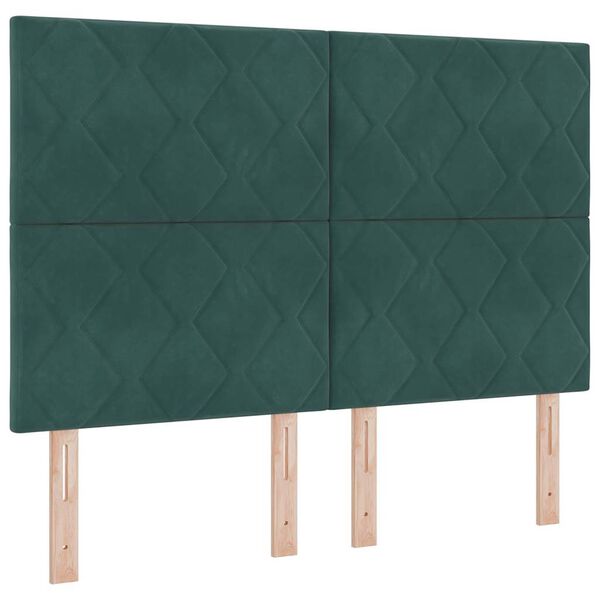 vidaXL Letto a molle con materasso Verde Scuro 140 x 200 cm Tessuto