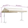 vidaXL Tenda Parasole con Piedistallo 600x300 cm Crema