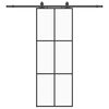 vidaXL Porta Scorrevole con Ferramenta Nera 76x205 cm in Vetro ESG