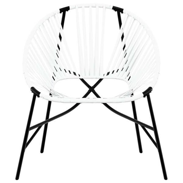 vidaXL Sedia da Uovo da Giardino in Polyrattan Nero e Bianco
