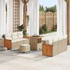 vidaXL Set Divano da Giardino 11 pcs Beige e Crema polyrattan