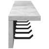 vidaXL Appendiabiti a muro Grigio cemento 80 x 10,5 x 10,5 cm