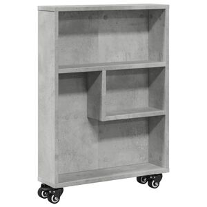 vidaXL Carrello Stretto Grigio Cemento 48x13x68 cm in Truciolato