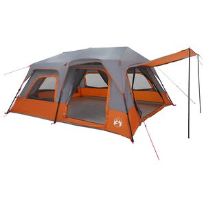 vidaXL Tenda Istantanea 10 persona Grigio e arancione