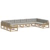 vidaXL Set di divani da esterno 10 pz Bianco e Grigio Chiaro