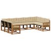 vidaXL Set di divani da esterno con cuscino 9 pcs Naturale e Beige