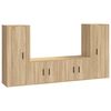 vidaXL Set di Mobili Porta TV 4 pz Rovere Sonoma in Legno Multistrato