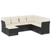 vidaXL Set Divani da Giardino con Cuscini 7pz Nero Polyrattan