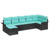 vidaXL Set Divano da Giardino con cuscino 7 pcs Poly Rattan