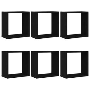 vidaXL Mensole Parete a Cubo 6 pz Rovere Nero 30x15x30 cm Truciolato