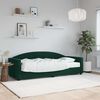 vidaXL Divano Letto con Materasso Verde Scuro 90x200 cm in Velluto