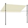 vidaXL Tenda da Sole Retrattile Crema 300x150 cm in Tessuto e Acciaio