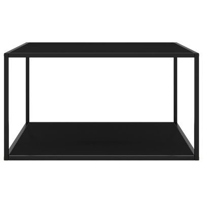 vidaXL Tavolino da Salotto Nero con Vetro Nero 90x90x50 cm