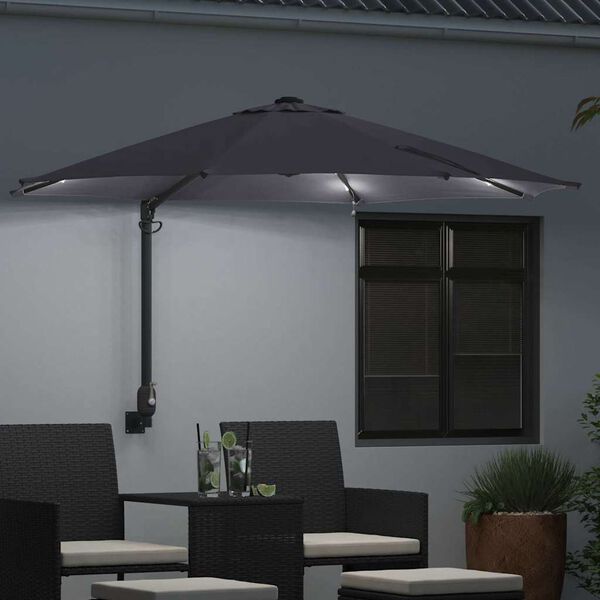 vidaXL Ombrello da giardino Antracite 248 x 248 x 148 cm