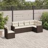 vidaXL Set Divano da Giardino 6 pz con Cuscini Marrone in Polyrattan
