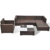 vidaXL Set Divani da Giardino 6 pz con Cuscini in Polyrattan Marrone