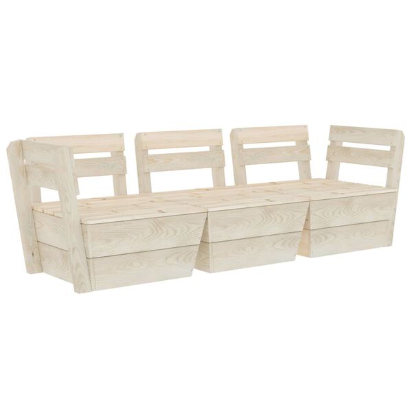 vidaXL Divano da Giardino a 3 Posti su Pallet Legno Abete Impregnato