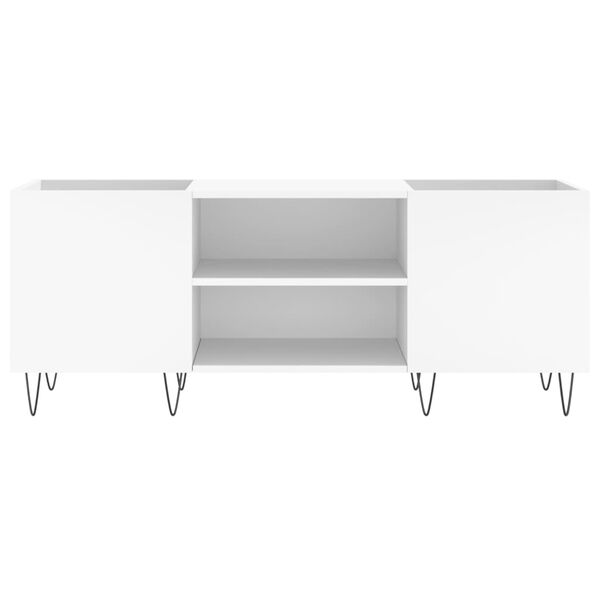 vidaXL Mobile Porta Dischi Bianco 121x38x48 cm in Legno Multistrato
